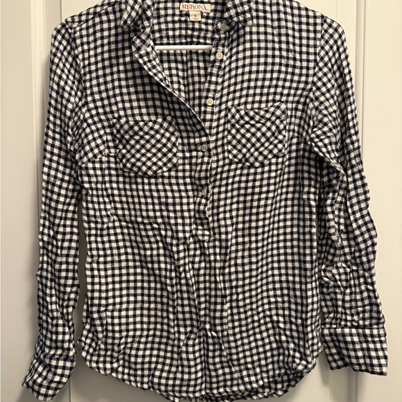 Merona Black and White Checkered Shirt - Picture 1 of 3